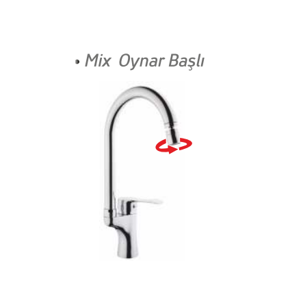 MARVİN MİX KUĞU EVYE BATARYASI (OYNAR PERLATÖRLÜ)